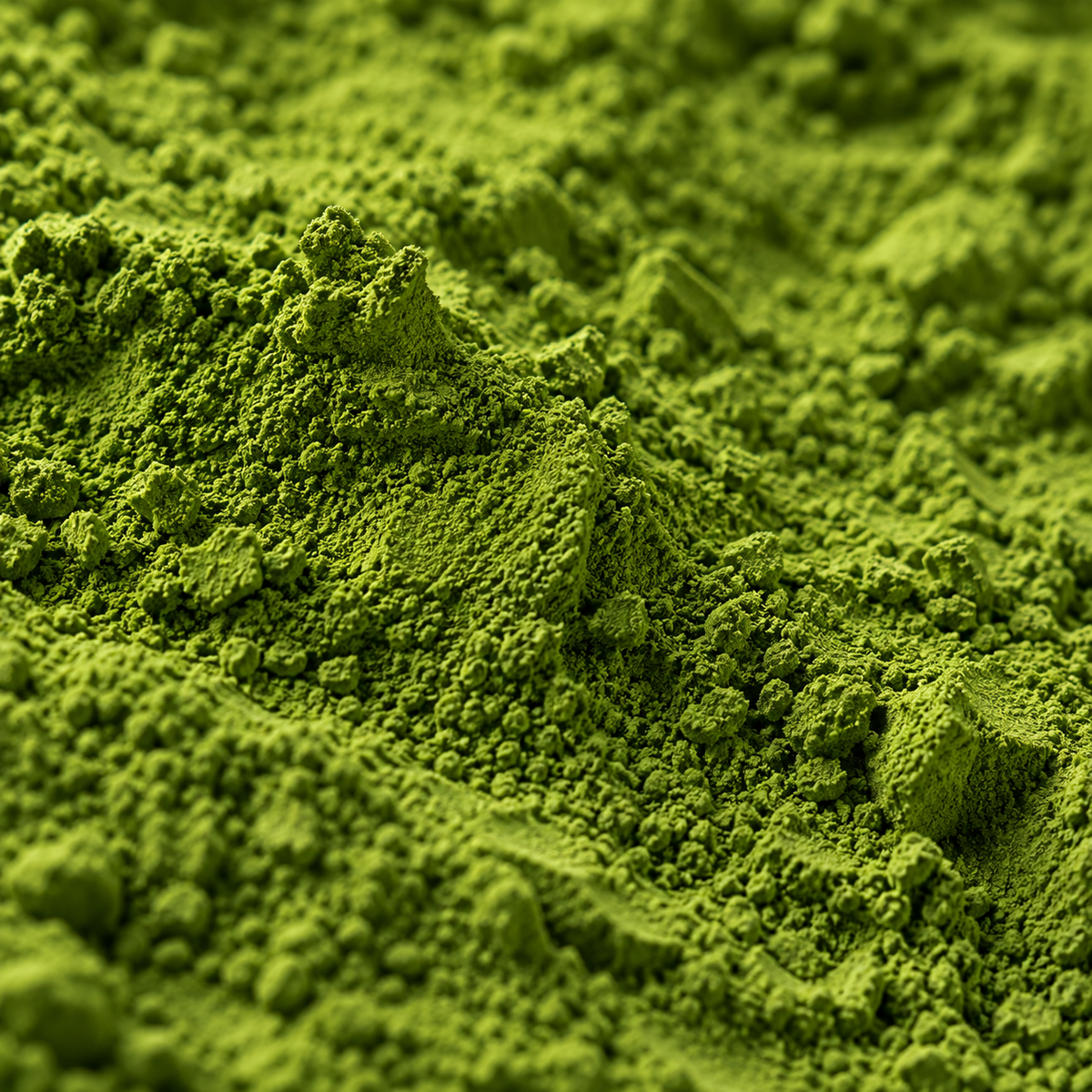 Nahaufnahme von fein gemahlenem Matcha-Pulver